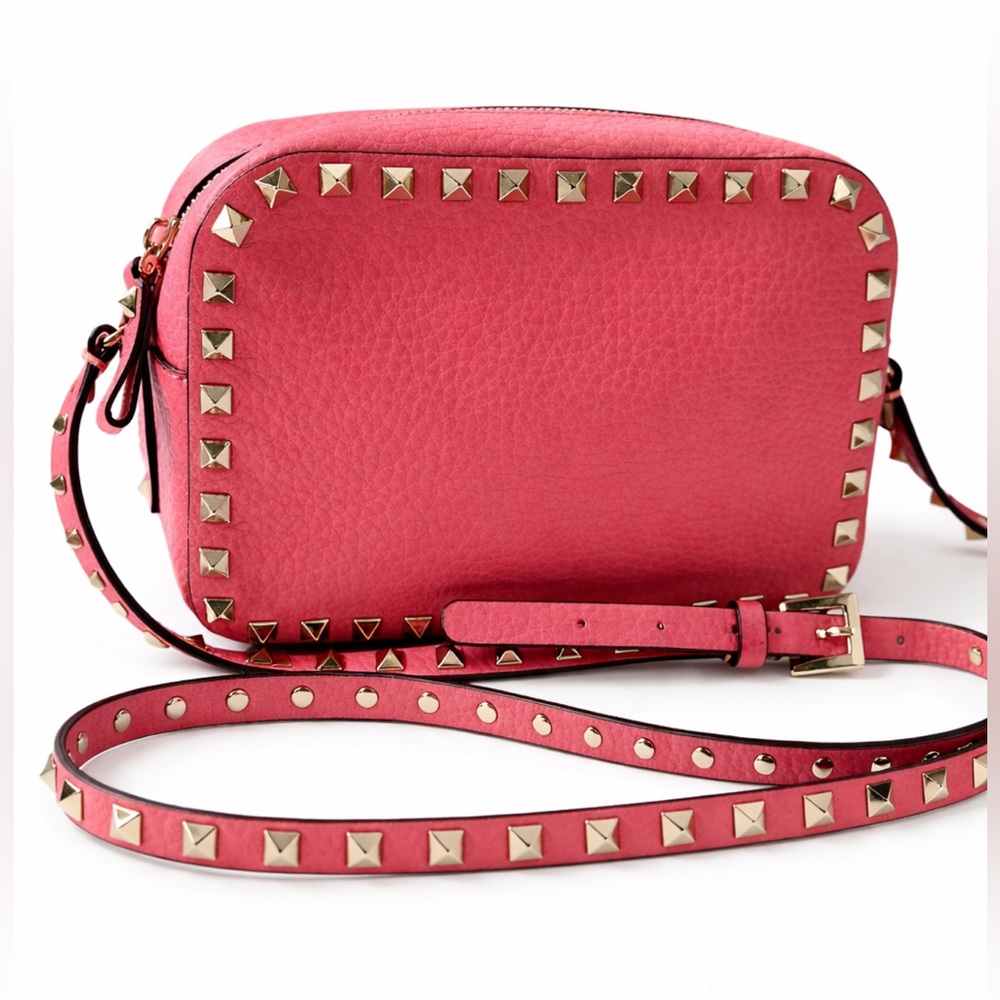 Valentino Rockstud camera Pink leather Crossbody Bag